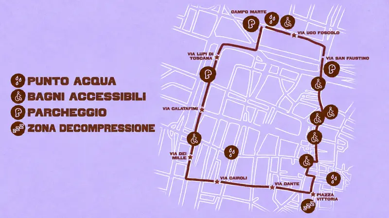 corteo Brescia Pride mappa