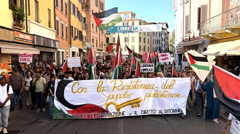 corteo pro-pal a Brescia
